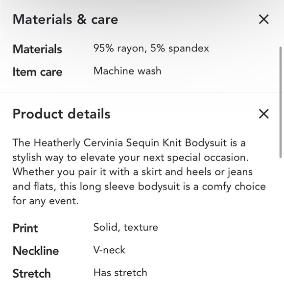 NWOT Heatherly Cervinia Sequin Knit Bodysuit - Picture 3 of 6